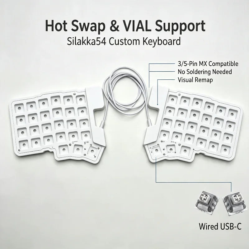 Silakka54 Wired Split Ergonomi - Desk Setup Programmer 评论和价格