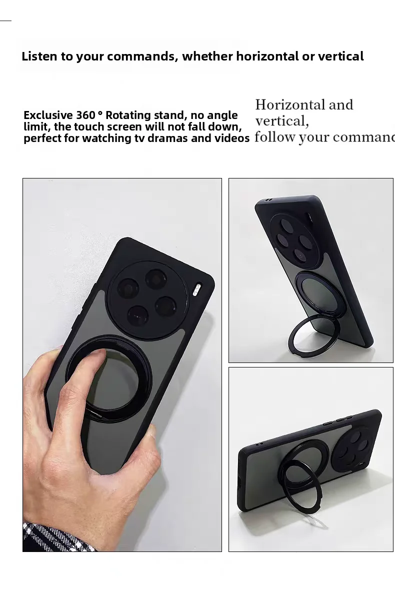 VIVO X300 Pro用ケース ハードケース リングスタンド付き マグネット式保護バックカバーケース VIVO X300 X200 Pro Mini X200 Ultra用シェル