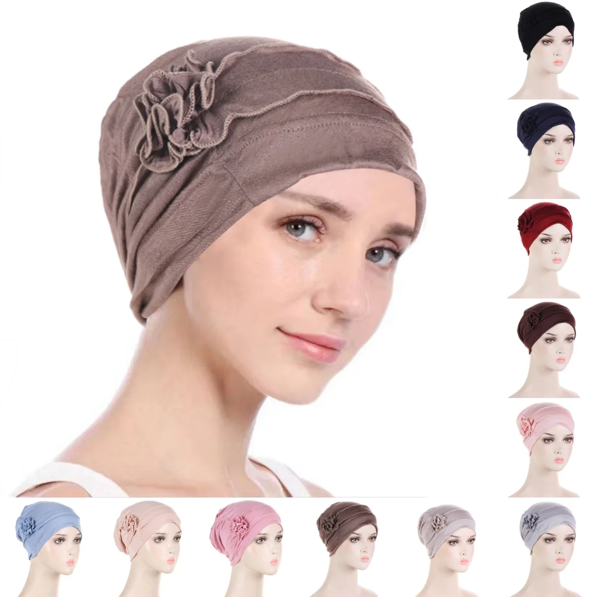 

2026 New Muslim Fashion Turban Cap Solid Color Women Hijabs Islamic Chemo Cap Head Scarf Ladies Head Wrap Cover Hijab Scarf