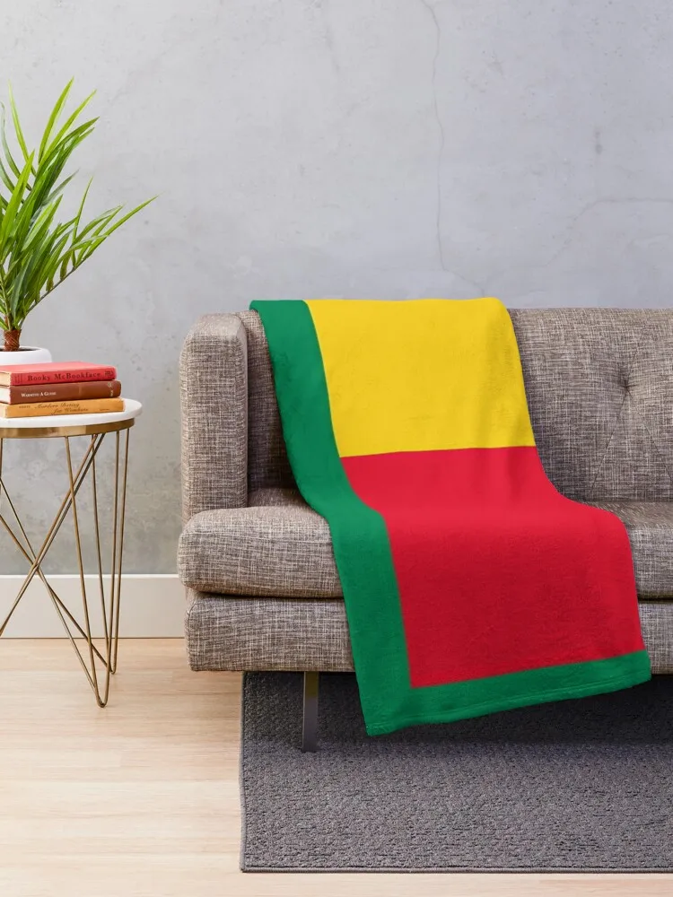 Benin Flag Print: Heritage, Unity, and Prosperity Throw Blanket Sofas Soft Beds Blankets