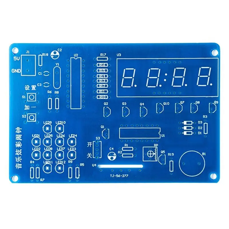 【CYBER MONDAY】LED Musical Alarm Clock Colorful DIY Soldering Kit-Microcontroller Based 4-Digit Display Welder Training TJ-56-277