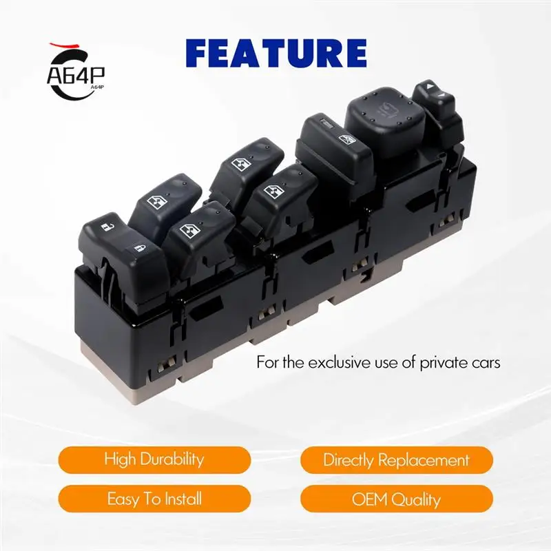 

A64P-15883320 Front Driver Side Door Lock And Power Window Switch With Mirror Switch For Silverado Avalanche Tahoe