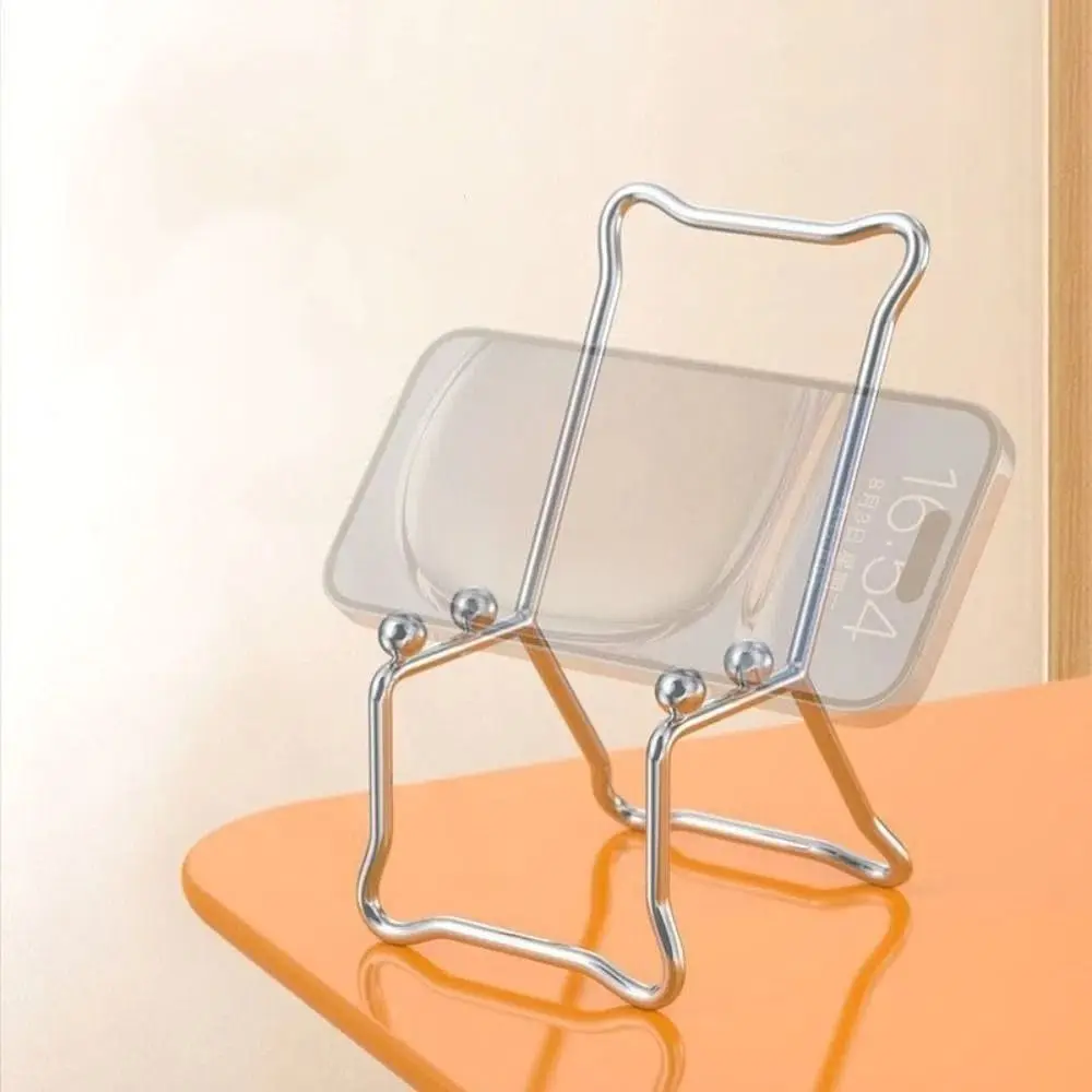 2Pcs Creative Desktop Chair Phone Stand Cute Universal Mini Stool Phone Bracket Decorative Ornaments Stainless Steel