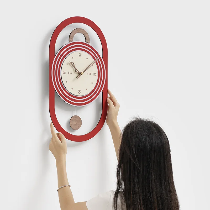 Modern Pendulum Clock Silent Decorative Wall Clock Creative Art Wall-mounted Watch Living Room Bedroom Clocks Vintage Home Decor