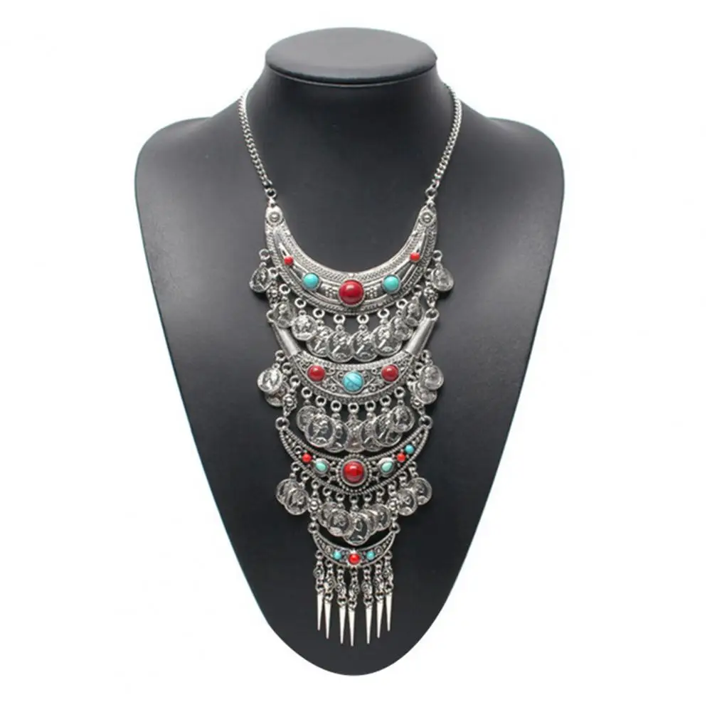 Good-looking Women Necklace  Layered Solid Statement Necklace  Elegant Ethnic Statement Necklace