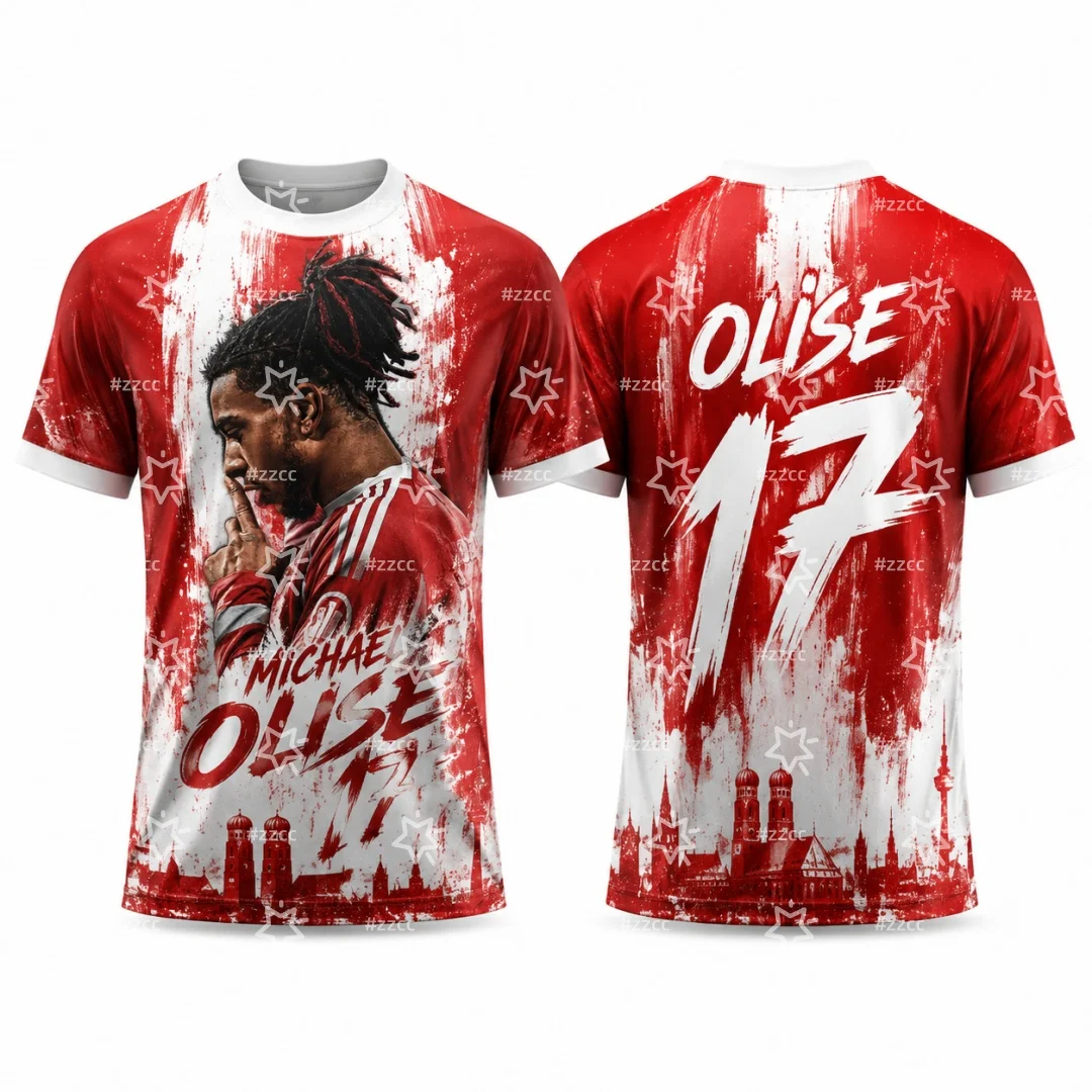 2026 Michael Olise Fan Gedenkausgabe Nr. 17 Fußballtrikot Sommer-Sportbekleidung Herren T-Shirt Kinderbekleidung Damen-Shirt ﻿ ﻿ – Detail 1