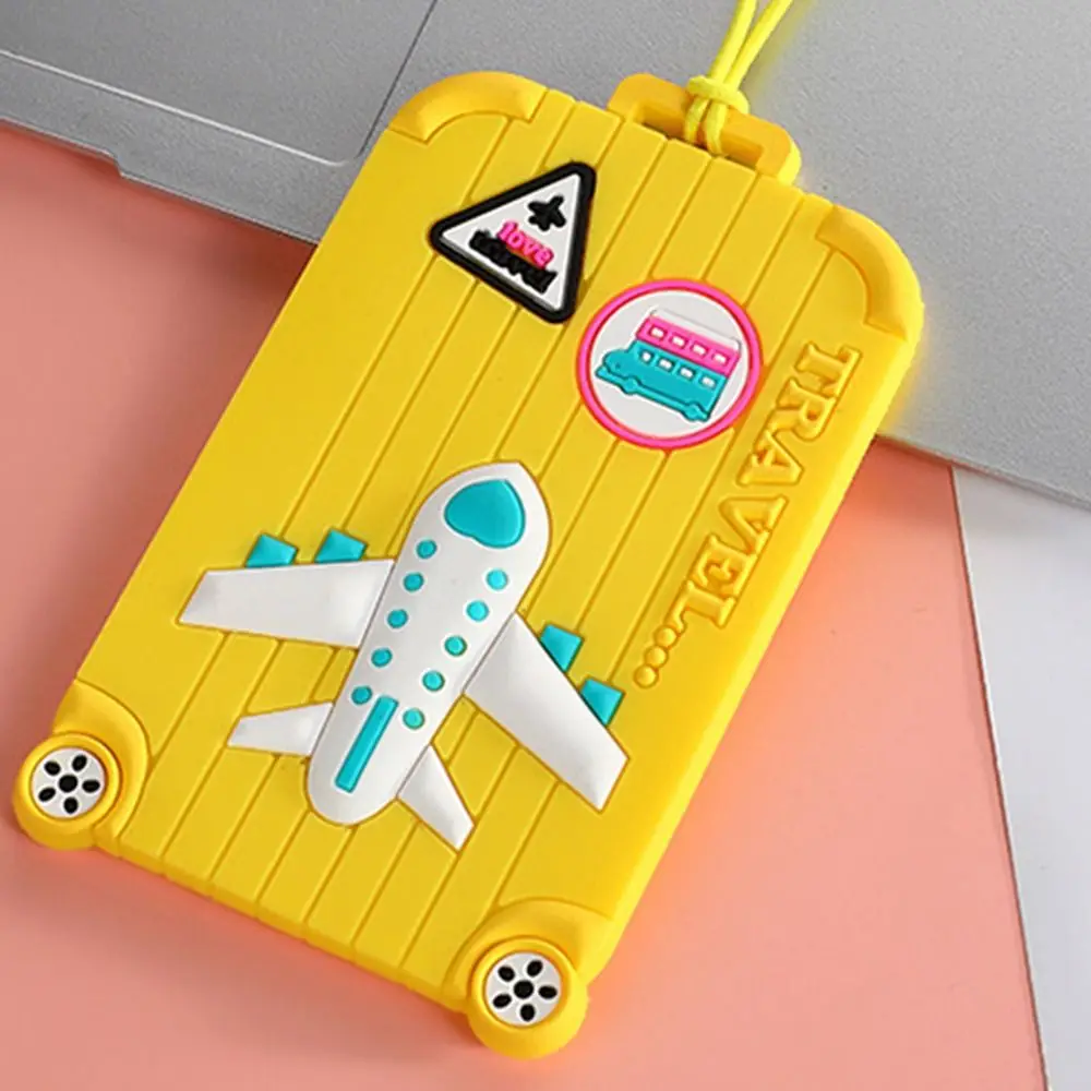 Holiday Travel Airplane Check-in Handbag Label Airplane Suitcase Tag Silicone Luggage Tag Aluminum Alloy Listing Boarding Pass