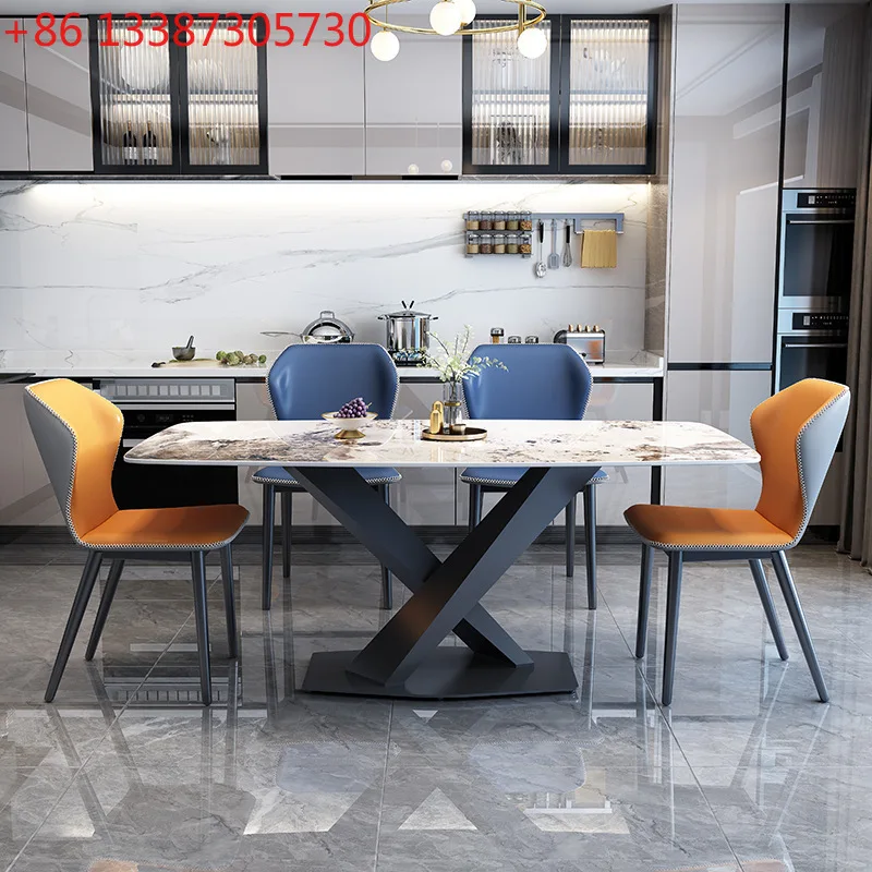 

Итальянский обеденный стол из светлого камня, небольшой прямоугольный обеденный стол для дома, мраморный обеденный стол