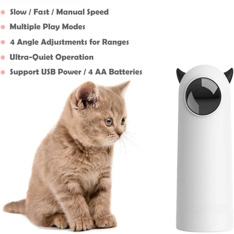 Interactive Cat Laser Toy with Automatic Pointer Enrichment for Active Play, Wireless and Chargeable Robotic Toys for Kittens