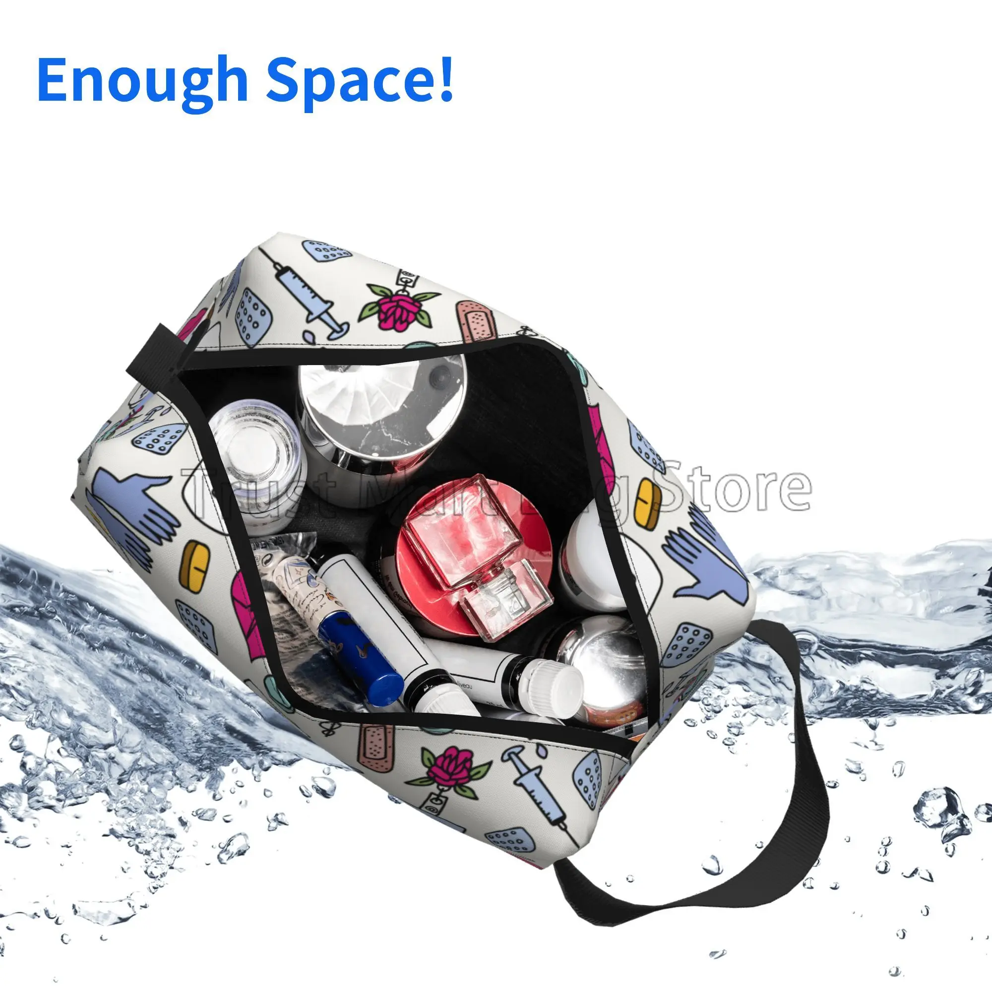 Nurse Equipment Makeup Bag Travel Cosmetic Organizer Case for Women Waterproof Toiletry Large Bag Nurse Gifts for Work