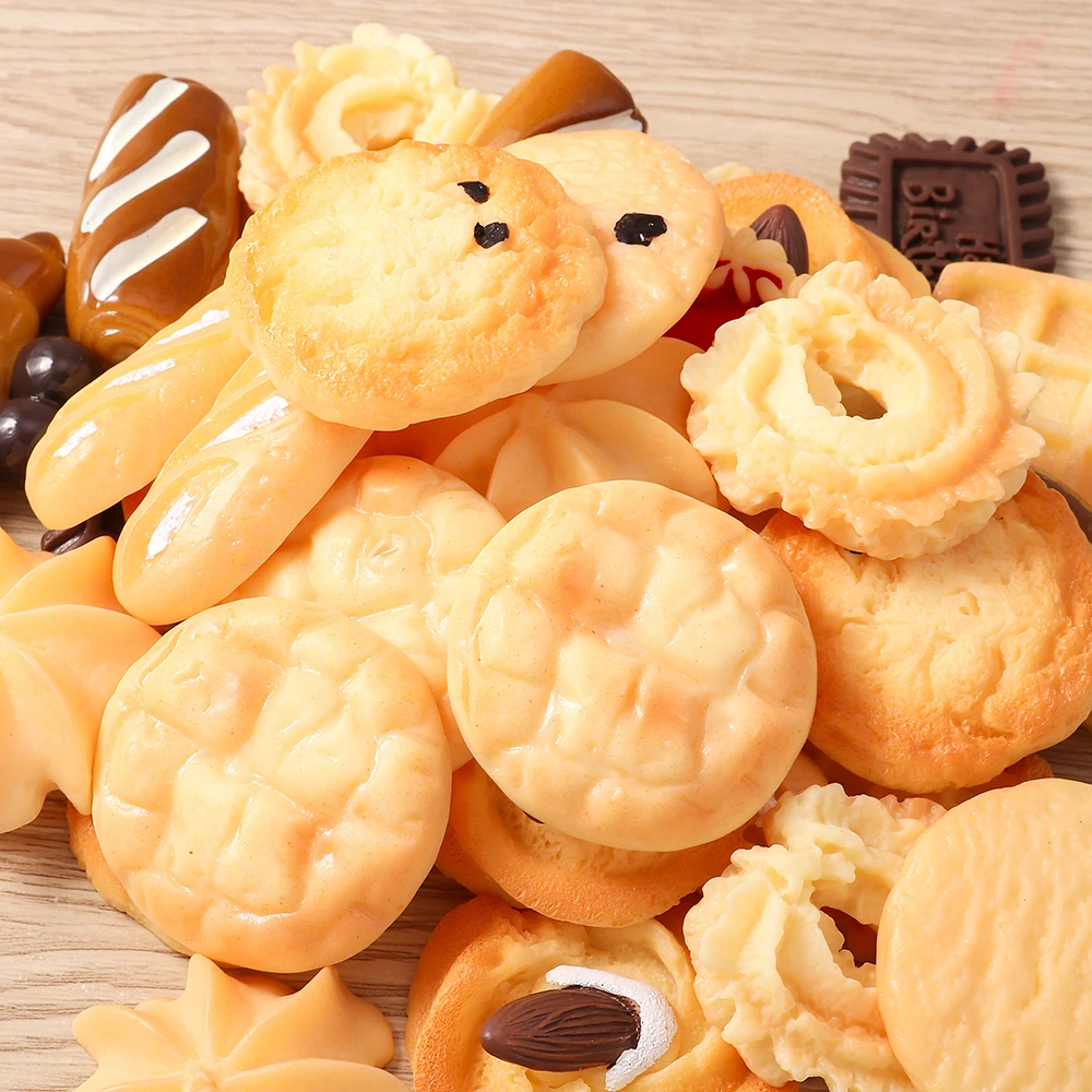 Tusember 4 Stück Niedliche Miniatur-Puppenhaus-Supermarkt-Lebensmittel Kekse Waffeln Croissants für Blyth BJD Puppen Küchenzubehör – Detail 5
