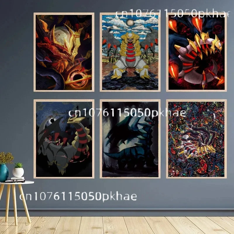 

Pokemon Giratina Anime Figures Poster Canvas Painting Anime Wall Art Prints Living Room Decor Posters Children Gift
