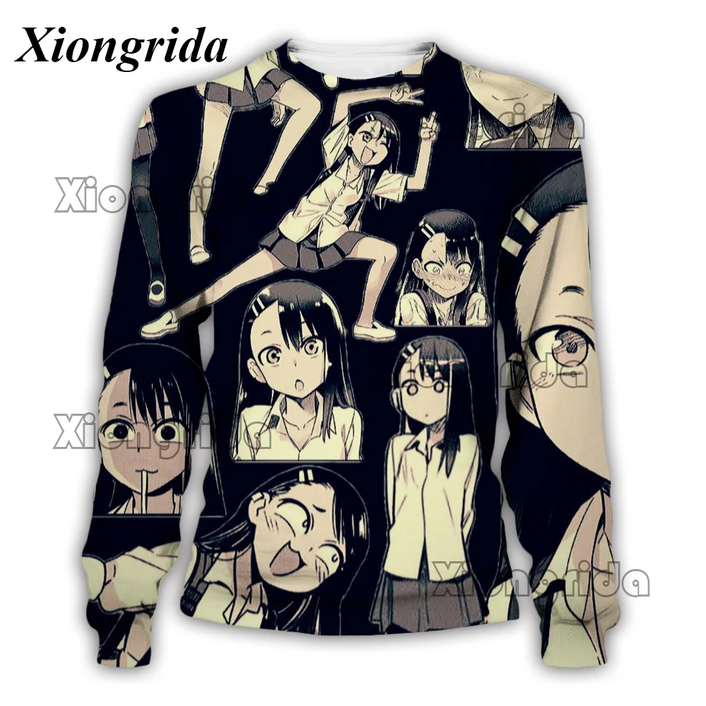 Nagatoro Hayase Kawaii Sweatshirts Mens 3D Hentai Sexy Anime Crew Neck Long Sleeve Hood Women Hoodies Hooded Unisex Top S-5XL