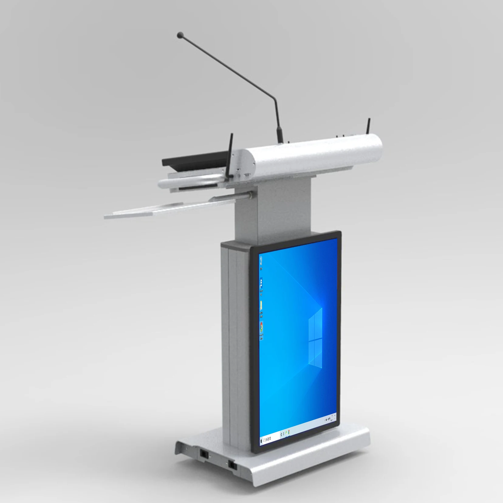 Special Price 23.8 Inch Digital Podium For Conference Room; Church Pulpit With Electric Lifting; Aluminum Lectern