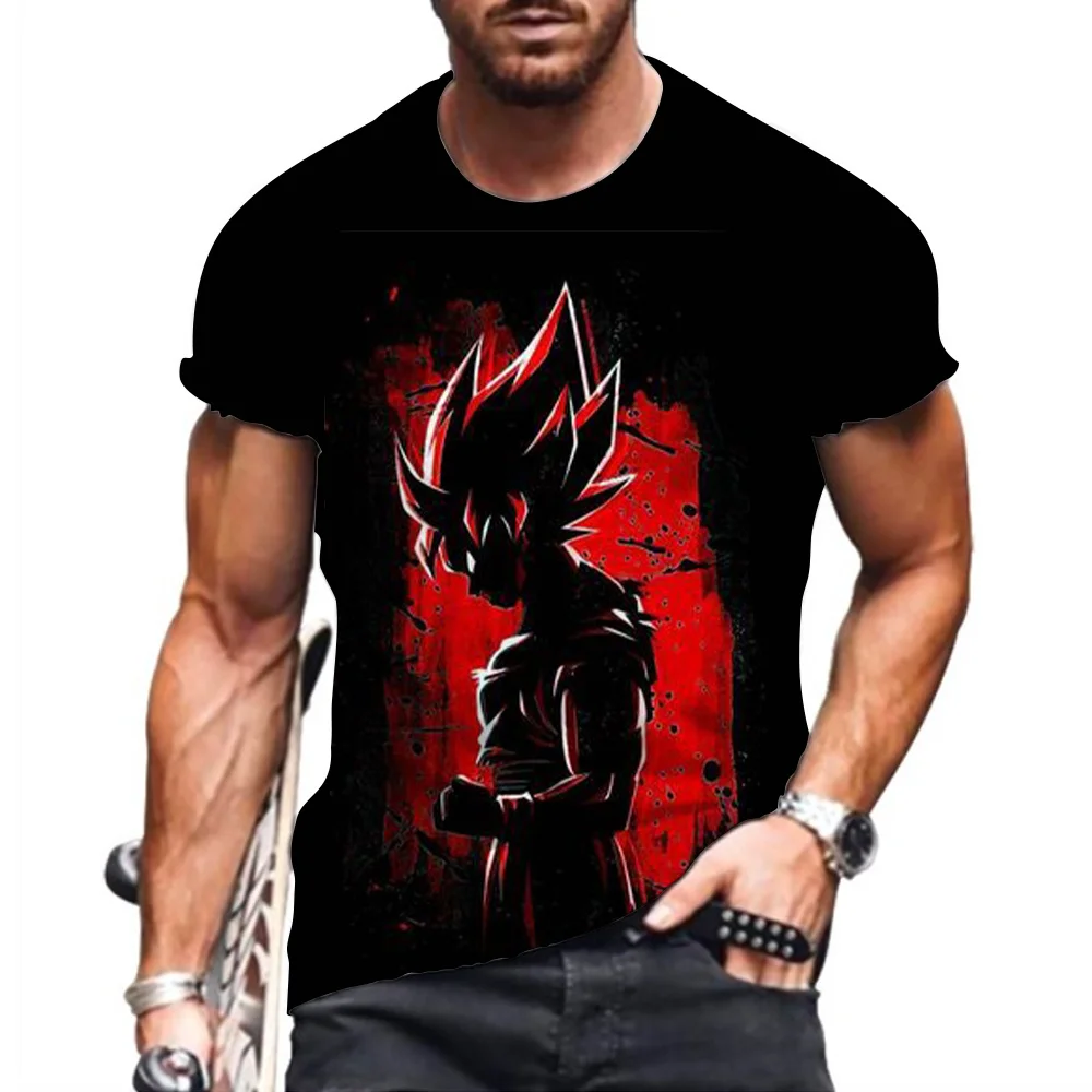 Camiseta de Dragon Ball para hombre, camisa de manga corta de Anime, secado rápido, transpirable, Media motocicleta, Verano