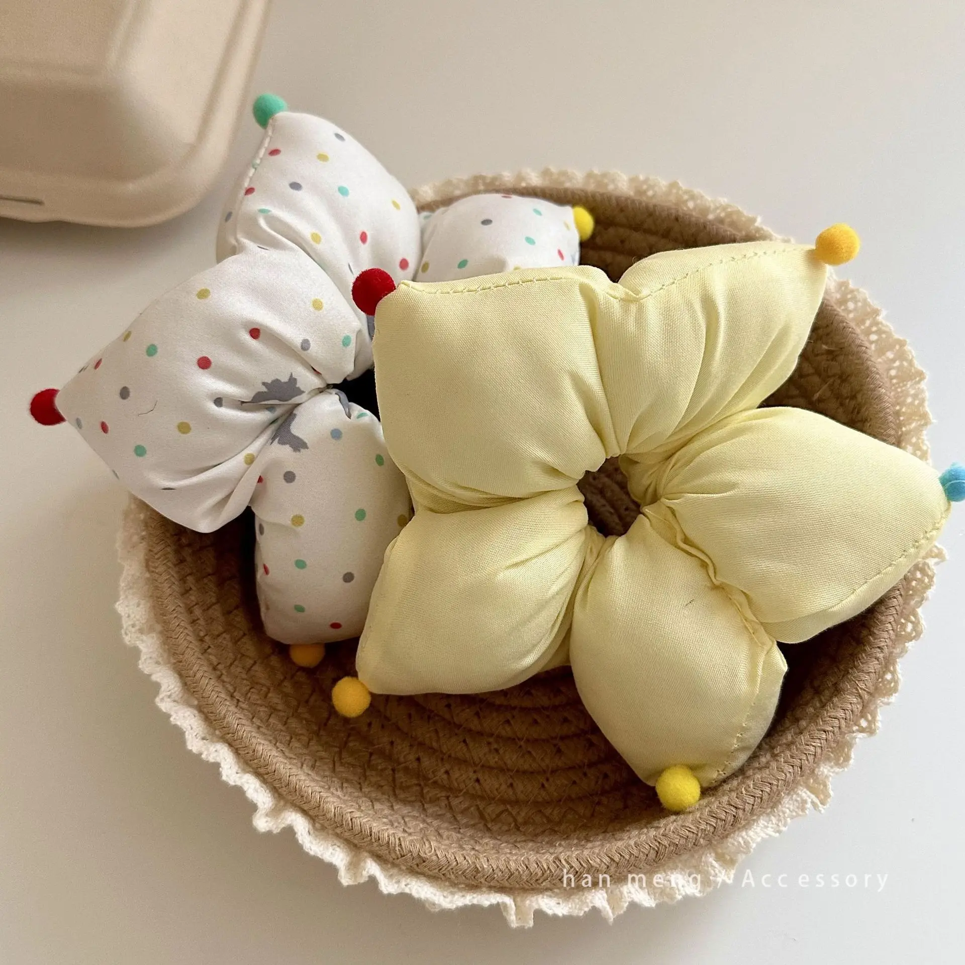 

Super cute colorful polka dot five-pointed star hair ring for women with a high-end lazy style creative head accessory; hair