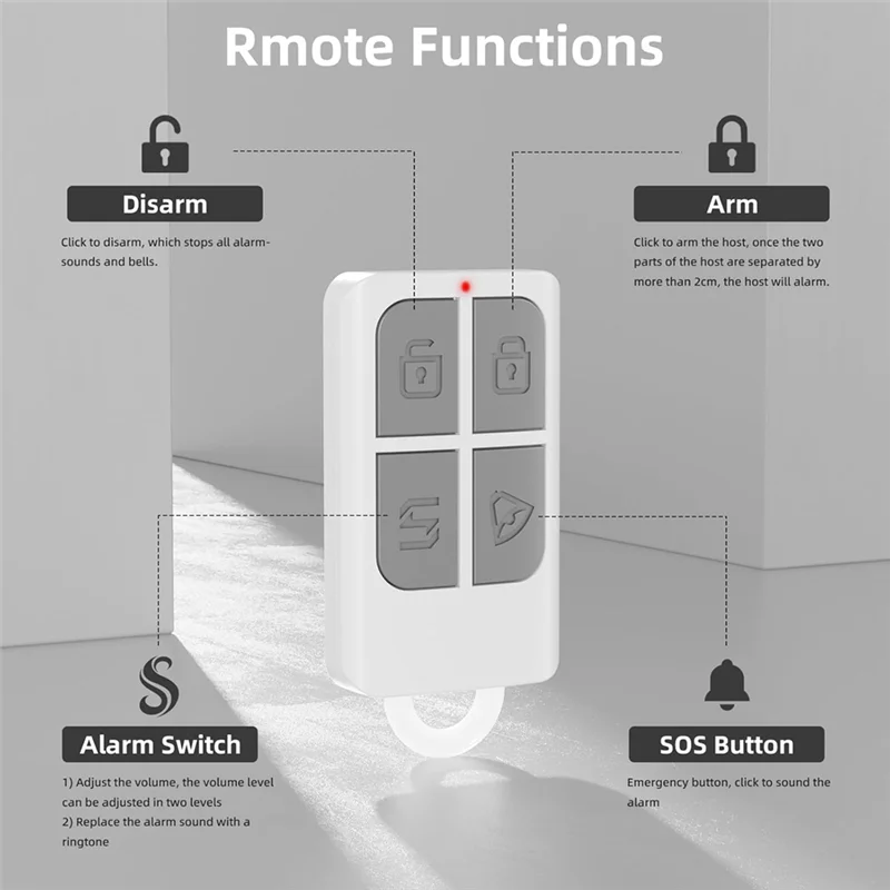

A92Z Wireless Door Alarms When Opened With Remote,Door Security Sensor Chime Window Alarm Pool Alarm Door Alarm 2 Pack