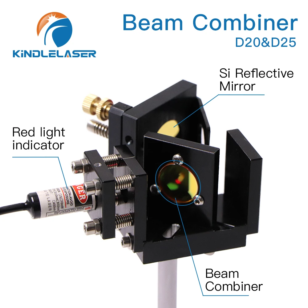 Laser Beam Combiner lens Diameter 20mm 25mm for CO2 Laser Engraving Cutting Machine to Adjust Light Path and Make Laser Visible