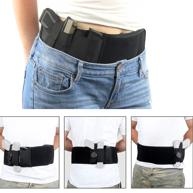 

Left / Right Hand Concealed Carry Belly Band Gun Holster for Smith and Wesson, Shield, Glock 19, 17, 42, 43, P238, Ruger LCP