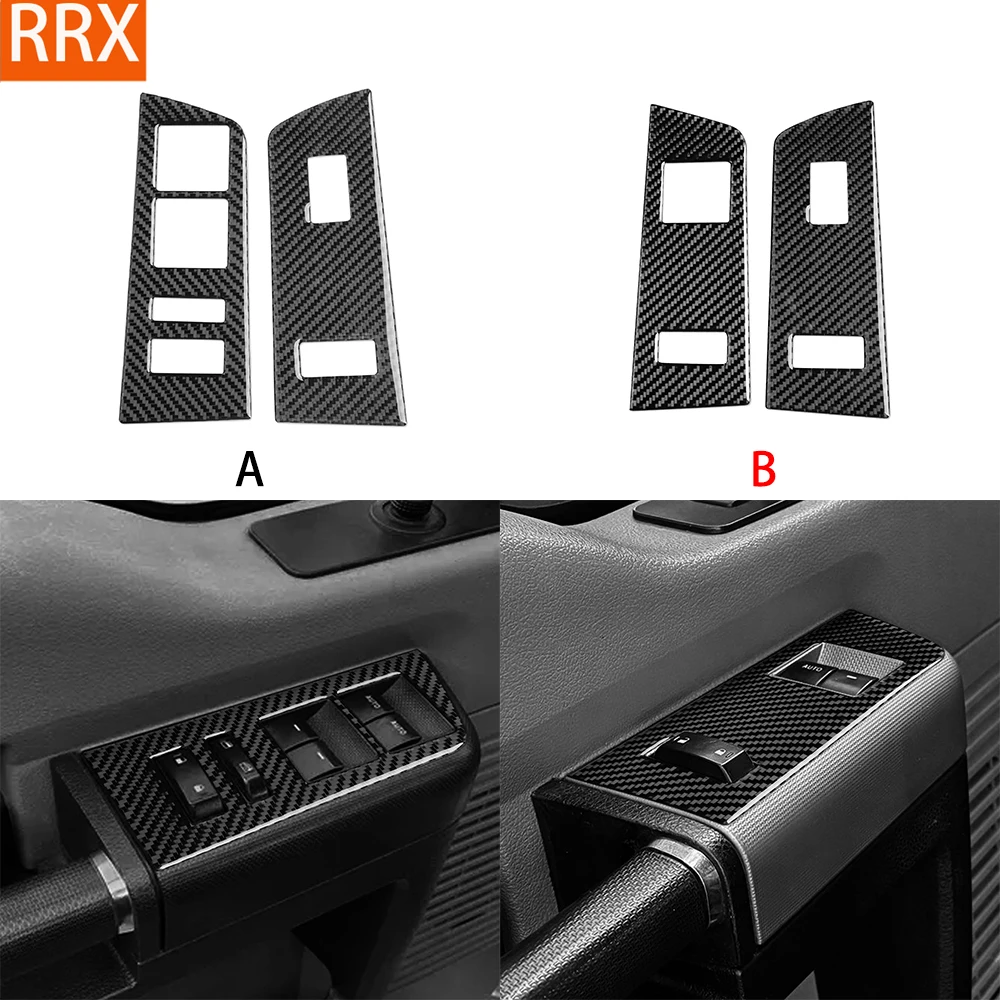 For Ford F-250 350 450 550 F-650 750 2011-2016 Real Carbon Fiber Stickers Front window lift panel Car Accessories decorative