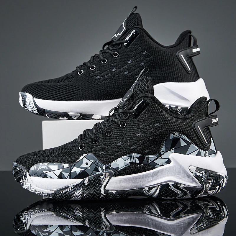 

New high top basketball shoes Breathable comfortable sports shoes for men and women training athletes casual student shoes