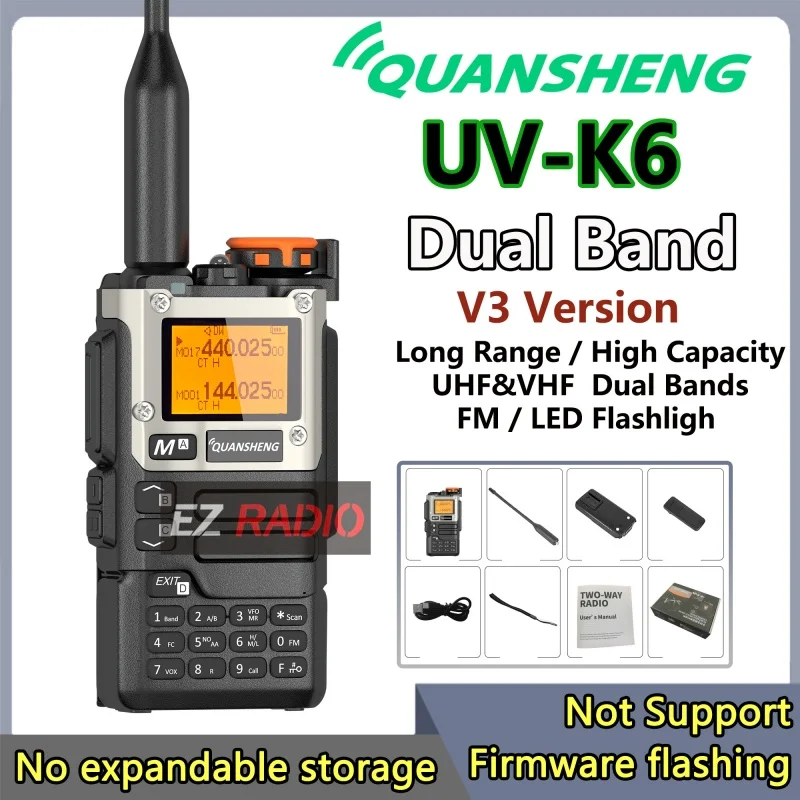 

Quansheng UV-K6 5W Walkie Talkie Uv-K58 Uv-K5(8) Two Way Radio USB-C Direct Charge Multi Band AM FM UHF VHF DTMF Upgrade Of UVK5