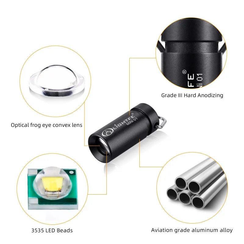 4.5G Mini Aluminum Alloy Flashlight Small Torch Waterproof Camping Light White Light Outdoor Survival Tool Portable Pocket Keych