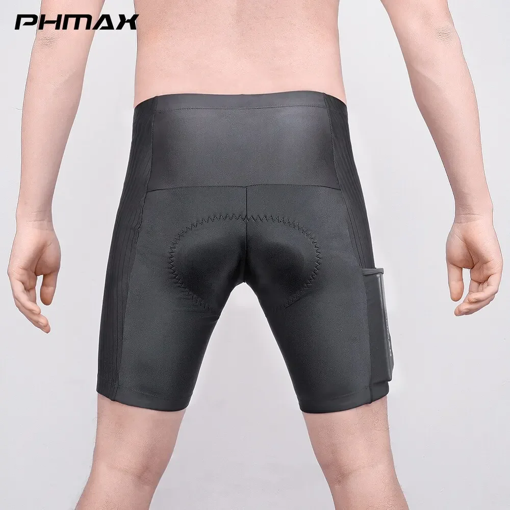 PHMAX Men\'s Cycling Shorts Road MTB Breathable Cycling Pants with Pockets 5D Gel Pad Racing Bike Riding Short