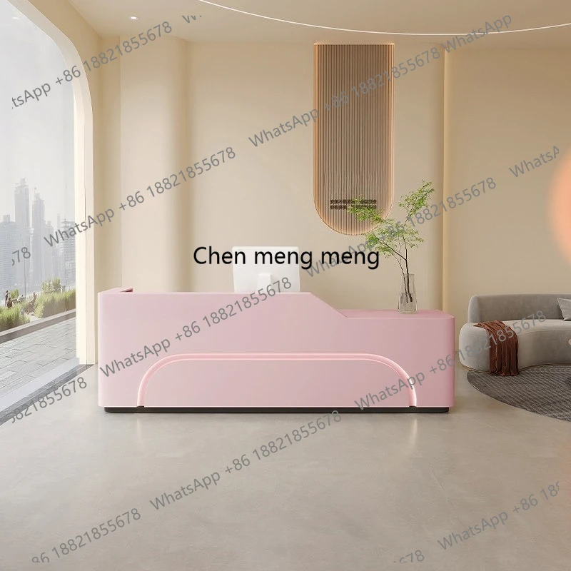 

beauty salon reception desk modern simple counter reception special-shaped design comptoir d'accueil esthétique office furniture