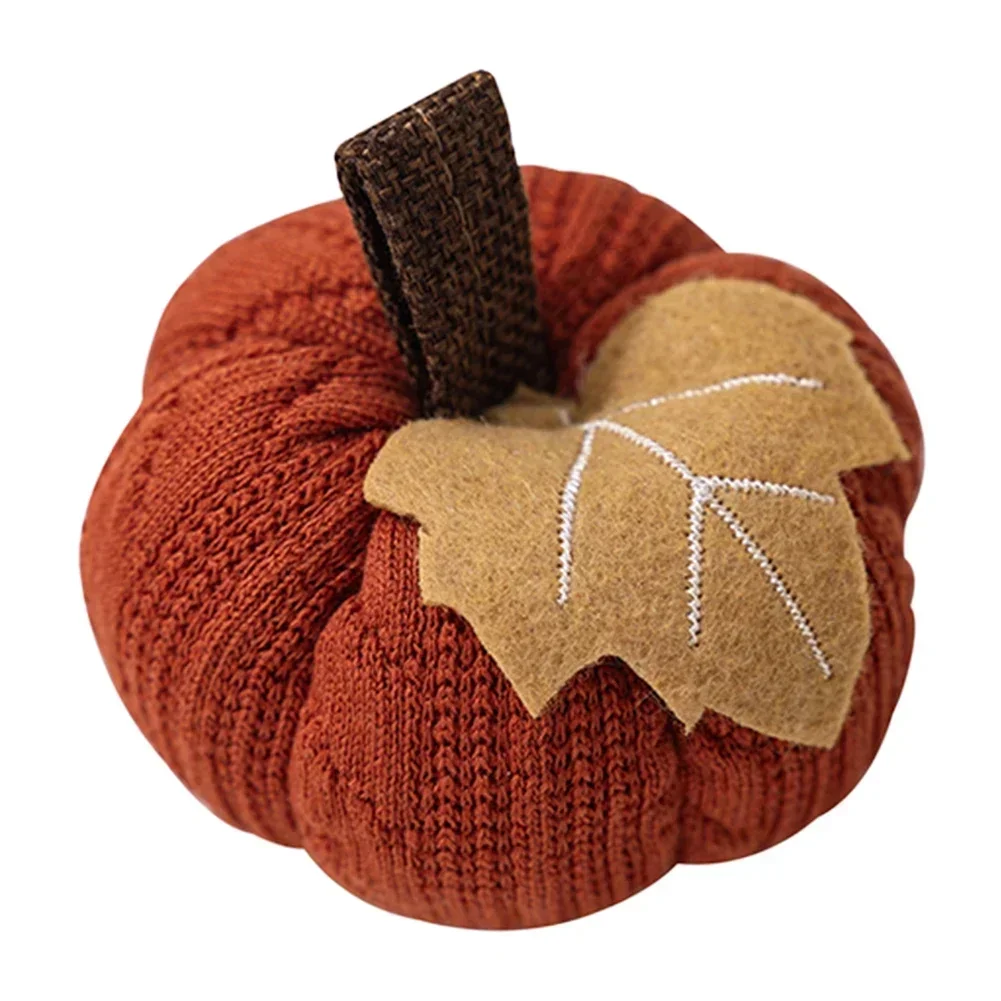 9cm Knitted Soft Pumpkin Artificial Pumpkin For Home Thanksgiving Harvest Party Decorations Bedroom Decoration Halloween Decor