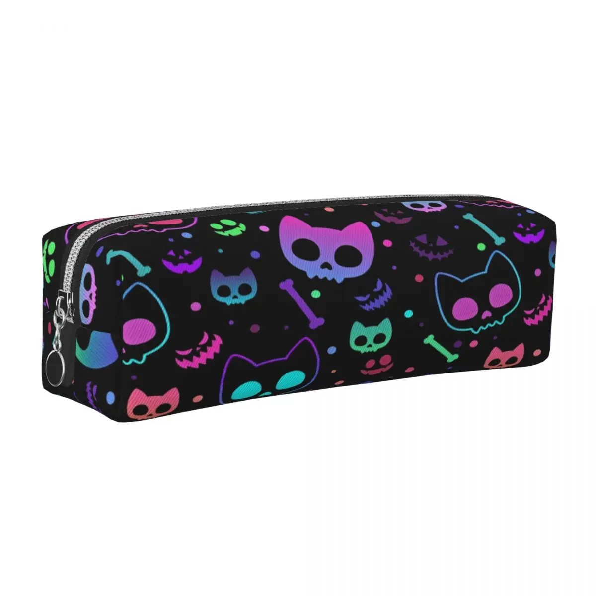 

Классический психоделический неоновый кот, череп, кости, пеналы, ручка для студентов, большая вместительная сумка, офисные канцелярские принадлежности на молнии