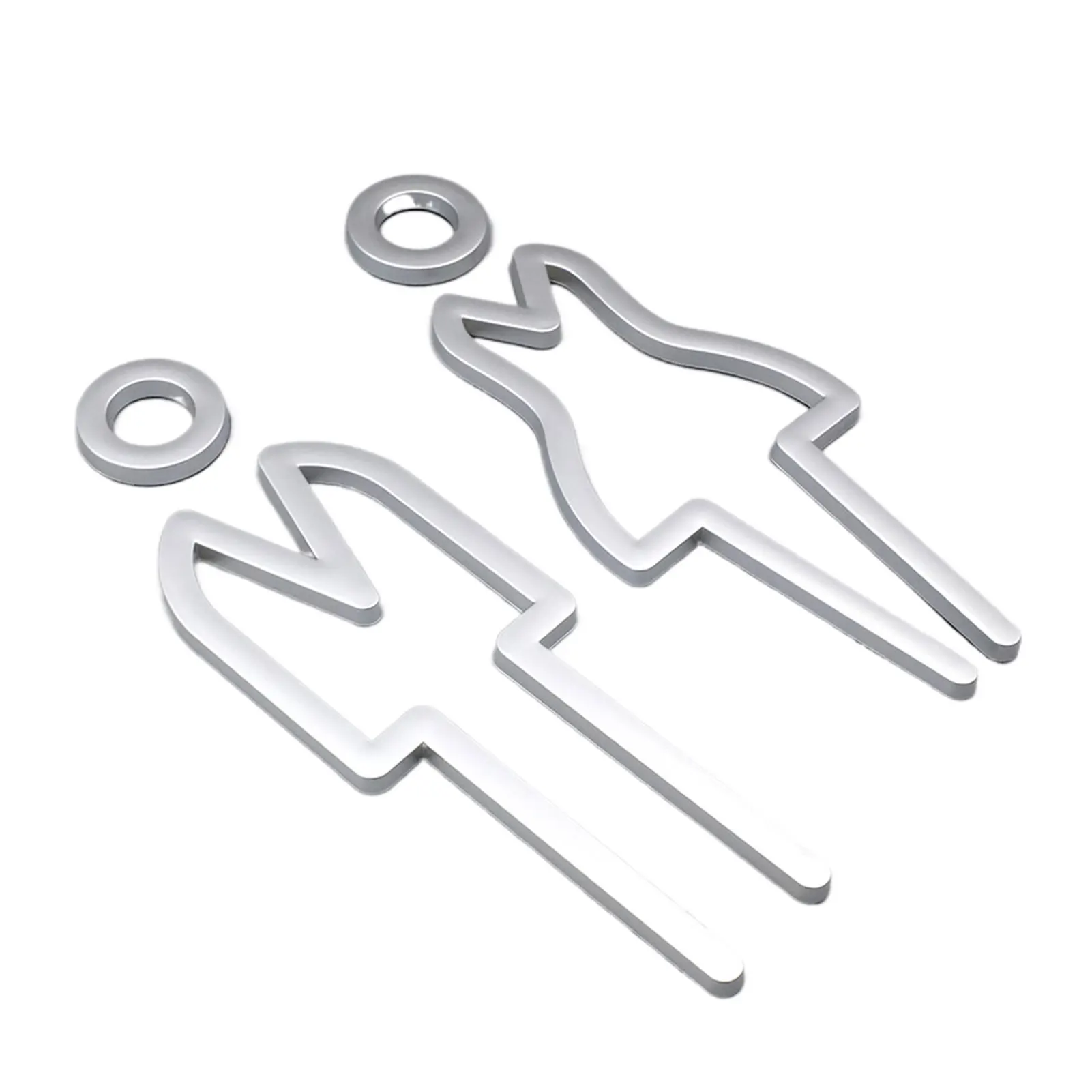 

Знак для туалета для мужчин и женщин, простой в установке, прочный акриловый индикатор для туалета для мужчин и женщин, символ унитаза, серебристый (тип 1)