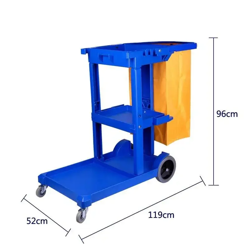 Janitorial Supplies Folding Cleaning Cart Multifunction Janitor Used Housekeeping Carts Plastic Hotel Service Cleaning Trolley