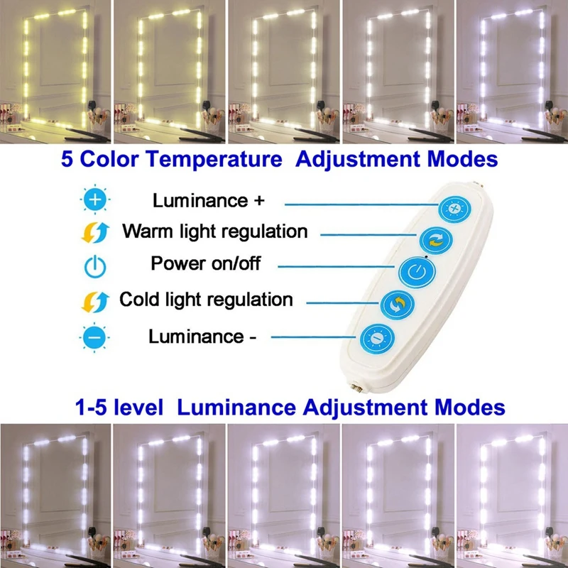 LED Vanity Mirror Lights Kit Spare Parts Accessories Vanity Make Up Light Dressing Table Lamp Mirror Lights Strip