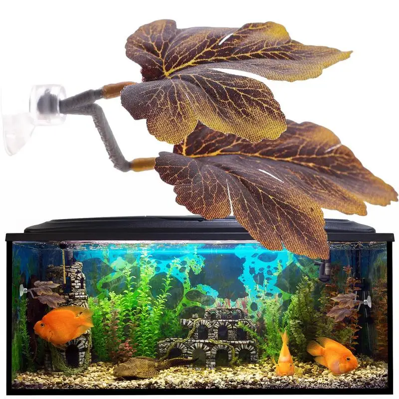 Fish Leaf Fish Spawning Leaf Betta Fish Plant Leaf Resting Place with Suction Cup for Fish Tank Landscaping Artificial Plants