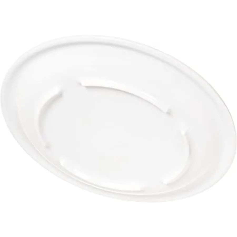 Kingline Reusable Plastic Plate Sandwich Plate for Home and Restaurant 7.25 Inches White Pack of 48