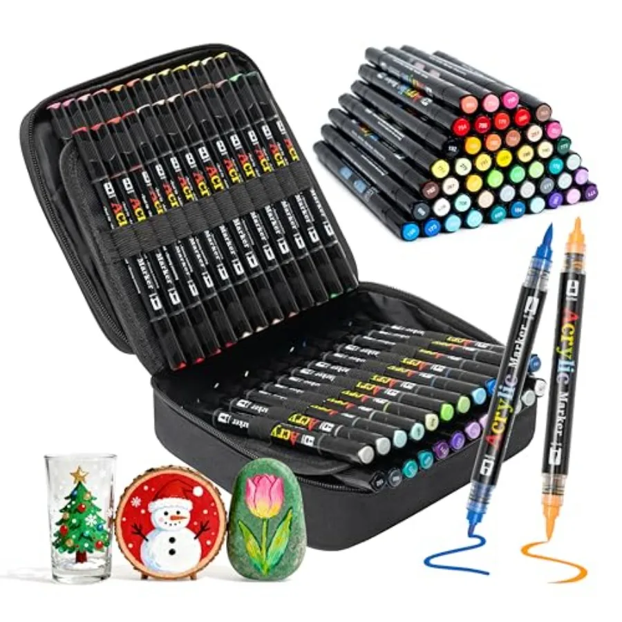 

48 Colors Markers Dual Tip Art Marker Set for Book Drawing Coloring Illustrations Ceramics Card making Note taking Planner