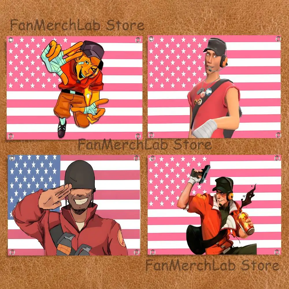 

Game TF2 S-Scout High-Quality Flag Tapestry Banner Bedroom Living Room Bar Party Wall Decor Outdoor Use