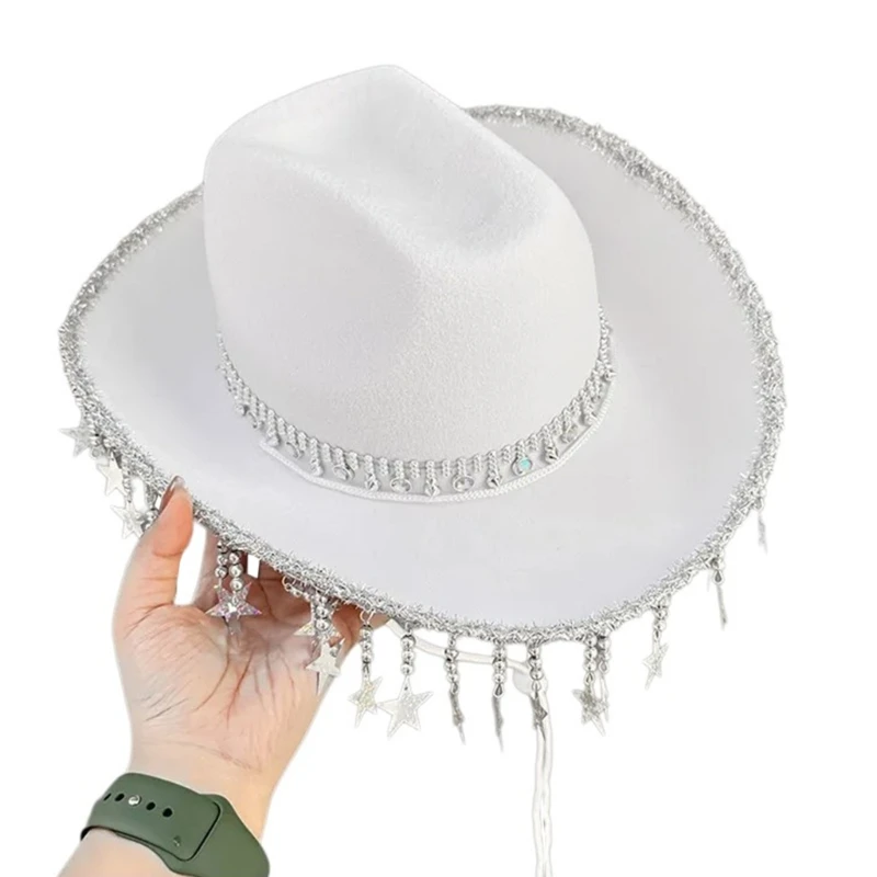 Glittering Star Sequins Hat Western Hat Bachelors Party Hat Halloween Women Hat Dropship