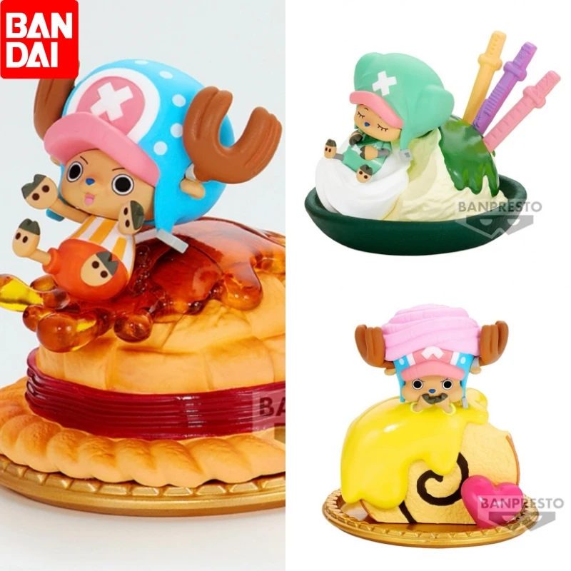 Original Bandai S.H.Figuarts Shf One Piece Cakes And Pastries Tony Tony Chopper Anime Action Collection Figures Model Kids Toys