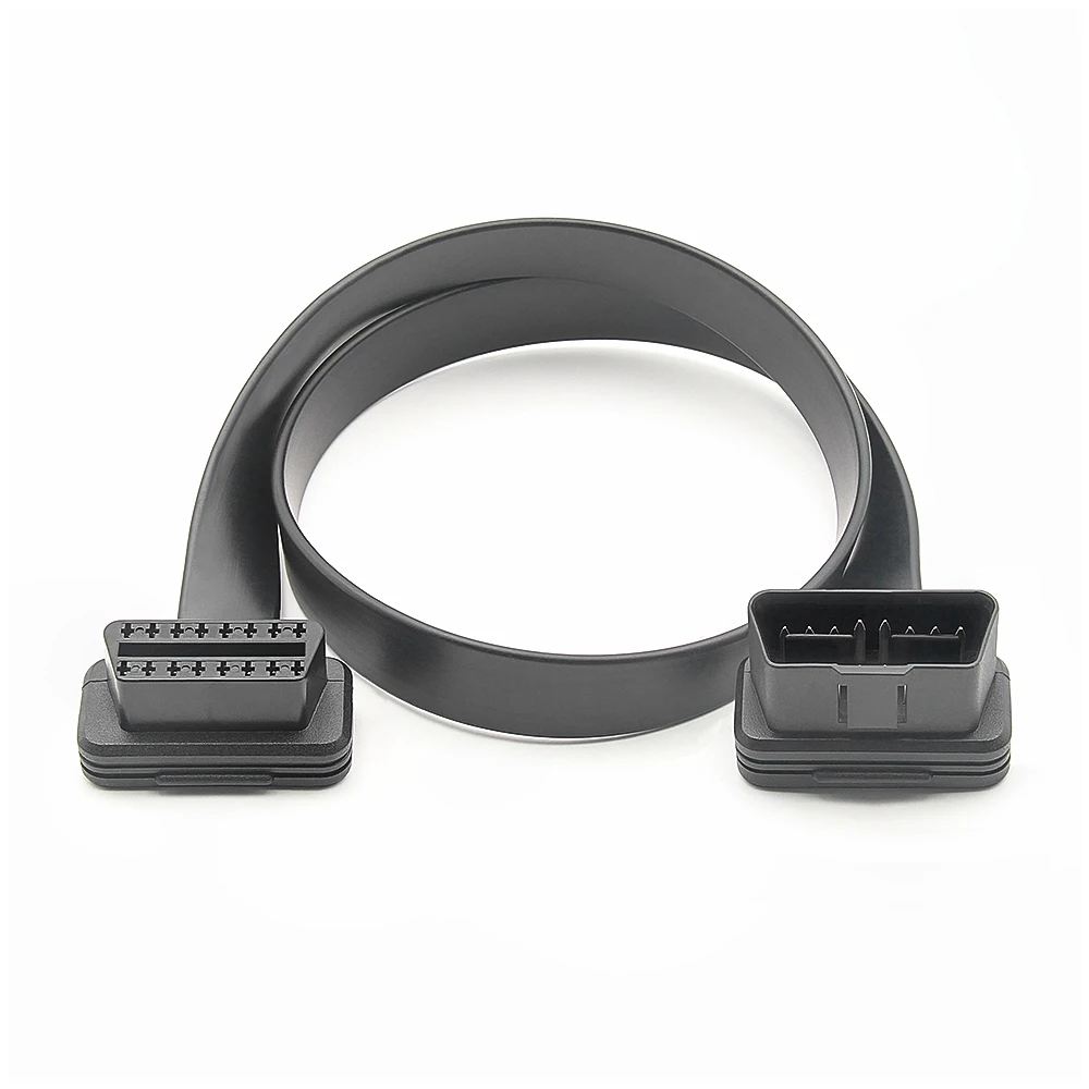 Flat Thin 16 Pin OBD2 Extension Cable Male to Female for Car Scanner Diagnostic Tool ELM327 OBD 2 Extension Cable Connector