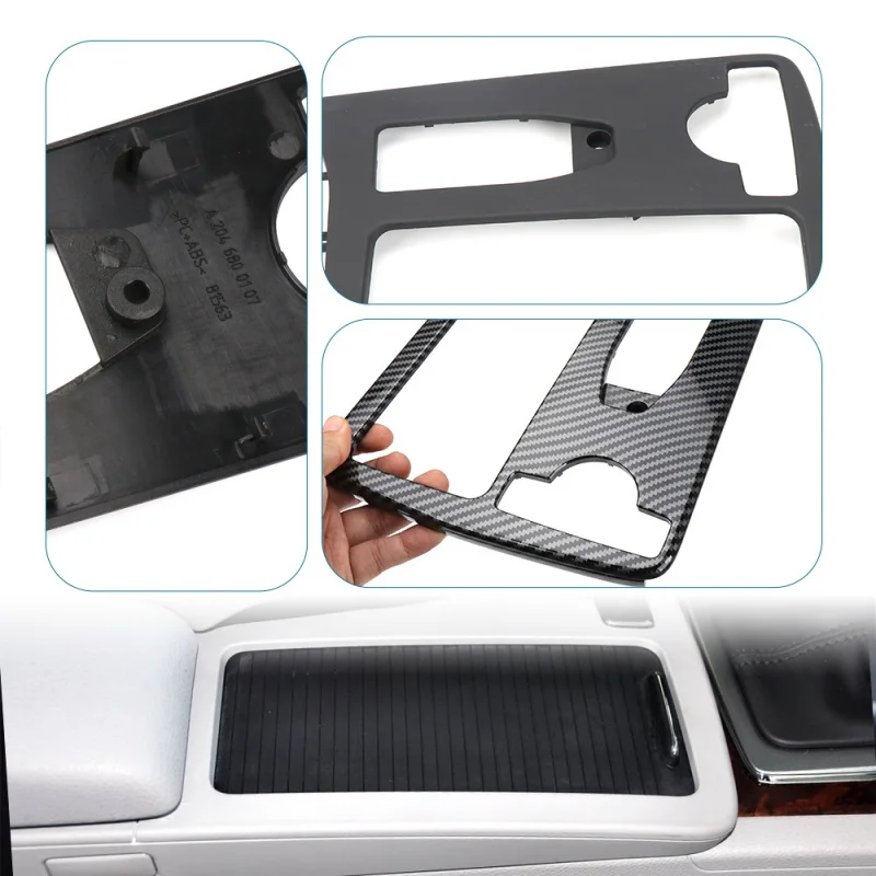 Car Central Console Armrest Drink Cup Holder Roller Shutter Frame Panel For Mercedes Benz W204 C180 C200 C220 W207 E W212 E260