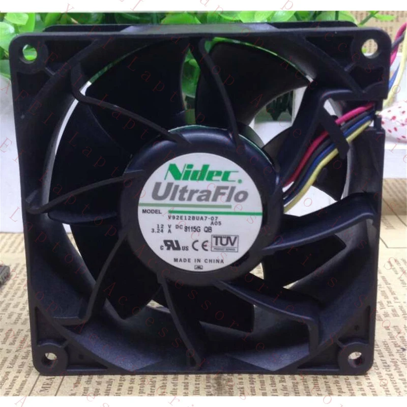 

D 1PC V92E12BUA7-07 FOR NIDE Cooling Fan DC12V 3.24A 92mm×92mm×38mm 4pin New