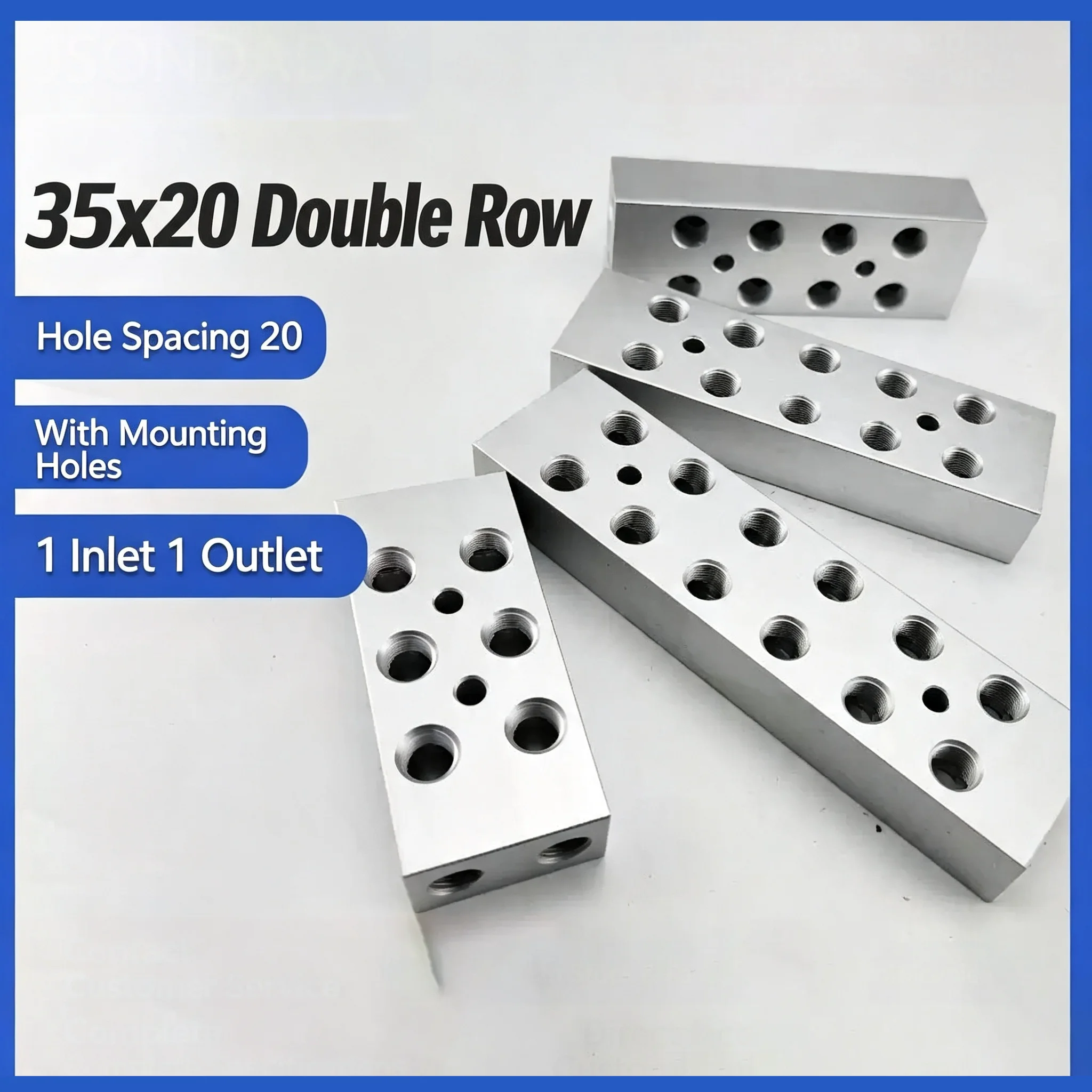 35x20 double-row through-hole full 1-point split exhaust exhaust aluminum row distribution exhaust bus exhaust aluminum plate