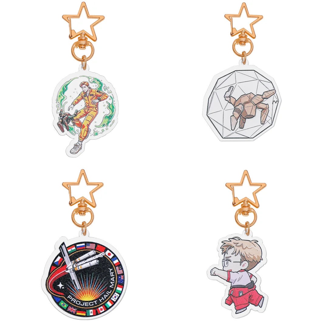 1Pc Task Badge Acrylic Keychain Flag Spaceship Bag Charm Sci-Fi Fan Collectible Gift
