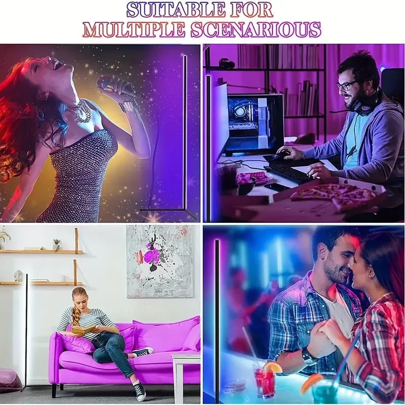 RGB LED smart modern floor lamp music synchronization 16 million DIY color change suitable for gaming room parties, etc. image 6