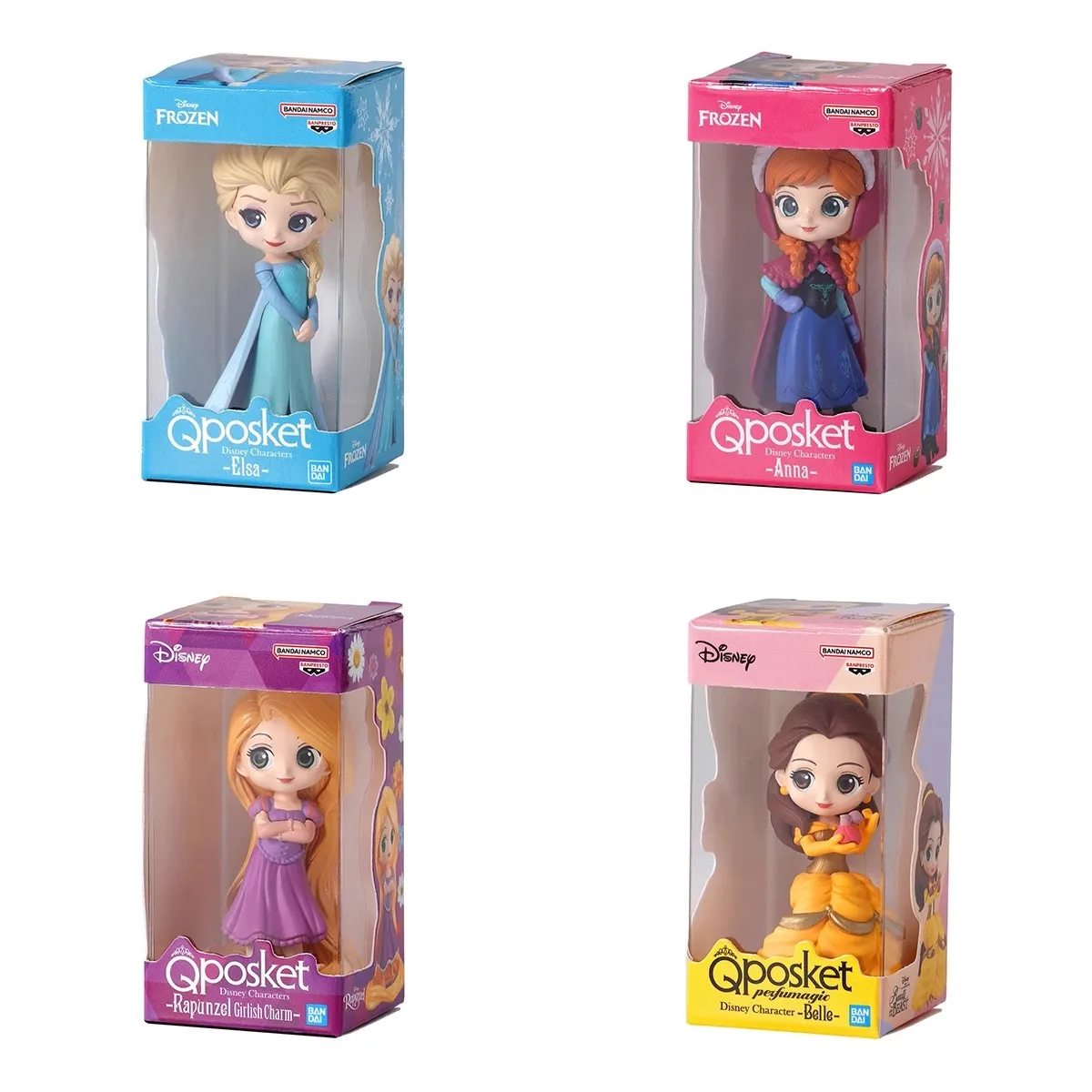 Bandai натуральная 4 шт. Gashapon Qposket Disney персонаж Belle игрушки для детей подарок Коллекционная модель украшения