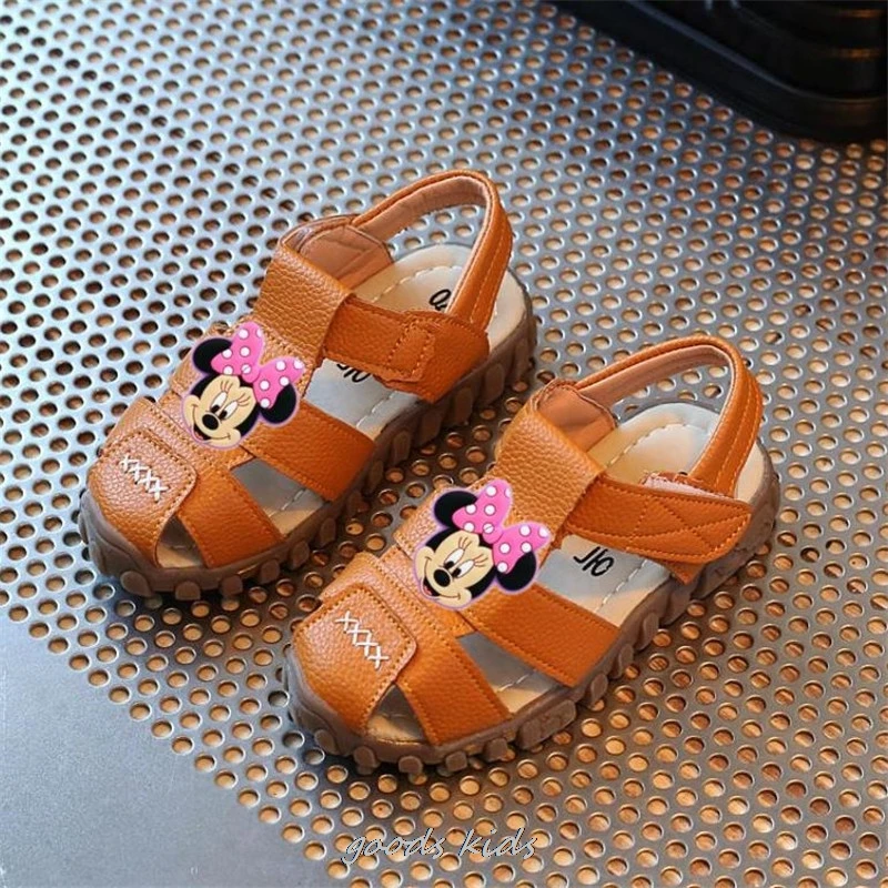 Baby Girls Boys Minnie Sandals Infant Anti-collision Toddler Shoes Soft Bottom Donald Duck Kids Children Beach Sandals