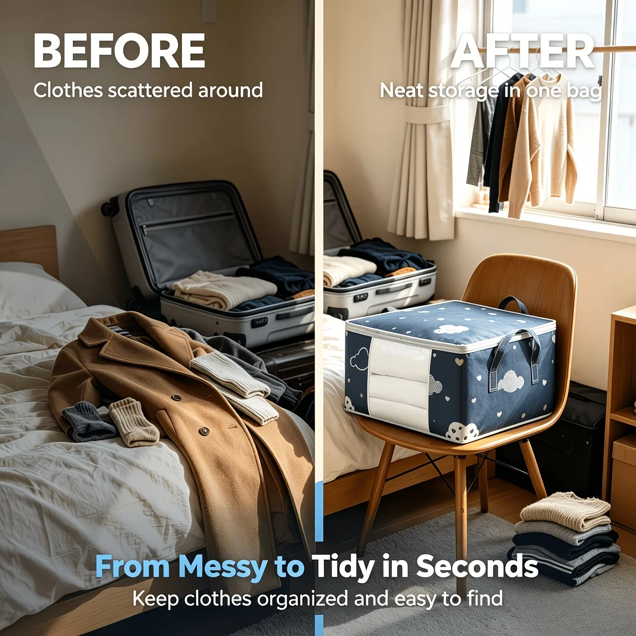 Large capacity moving bag, back-to-school/housewarming necessary, four seasons available, back-to-school season, Christmas gifts