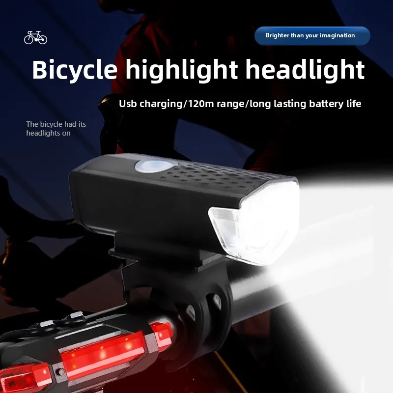 

﻿ Аксессуары для снаряжения для ночной езды, светодиодное предупреждение, USB горные передние фонари, комплект задних фонарей, велосипедные фонари, велосипедные фонари